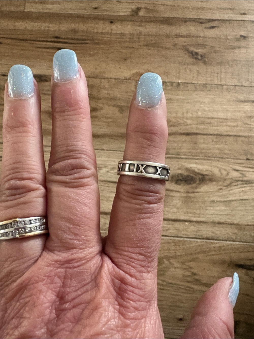 Tiffany & Co. Sterling Silver Roman X Motif Band - Silver - Picture 4 of 5